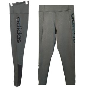 Adidas Gray Workout Leggings w/ Mesh Back Panel Size S